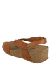 BAYTON Skórzane sandały "Rea" w kolorze brązowym na koturnie