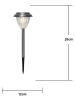 STAR Trading 4-delige set: ledsolartuinstekers "Palma" zilverkleurig - (H)29 cm
