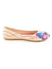 Goby Leren ballerina's beige/blauw/lichtroze