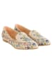 Goby Leder-Mokassins in Beige/ Hellblau