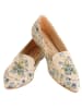 Goby Leder-Mokassins in Beige/ Hellblau