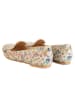 Goby Leder-Mokassins in Beige/ Hellblau