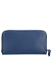 ORE10 Skórzany portfel w kolorze niebieskim - 20 x 11 x 3 cm