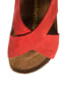 Comfortfusse Leder-Sandalen in Rot