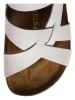 Comfortfusse Leren slippers wit