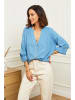 Le Monde du Lin Linnen blouse "Barcelona" lichtblauw