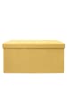 THE HOME DECO FACTORY Skrzynia-siedzisko w kolorze żółtym - 76,5 x 37,5 x 37,5 cm