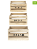 THE HOME DECO FACTORY 3-delige set: kisten naturel/zwart - (B)40 x (H)22 x (D)31 cm