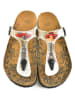 Calceo Zehentrenner in Beige/ Bunt