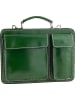 ORE10 Leder-Businesstasche "Perugia" in Grün - (B)27 x (H)20 x (T)11 cm