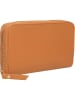 ORE10 Skórzany portfel w kolorze jasnobrązowym - 20 x 11 x 3 cm