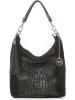 Mia Tomazzi Leder-Schultertasche "Rozzano" in Schwarz - (B)26 x (H)28 x (T)12 cm