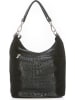 Mia Tomazzi Leder-Schultertasche "Rozzano" in Schwarz - (B)26 x (H)28 x (T)12 cm