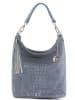 Mia Tomazzi Leder-Schultertasche "Rozzano" in Blau - (L)26 x (B)12 x (H)28 cm