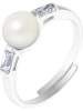 Mitzuko Srebrny pierścionek z perłą w kolorze białym
