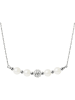 Pearl Addict Srebrny naszyjnik z kryształkami i perłami w kolorze białym - dł. 38 cm