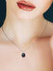 Pearline Srebrny naszyjnik z perłą w kolorze tahiti - dł. 42 cm