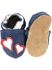 Hobea Leder-Krabbelschuhe "Herz" in Dunkelblau