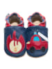 Hobea Leren kruipschoentjes "Brandweer" donkerblauw/rood