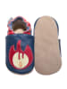 Hobea Leren kruipschoentjes "Brandweer" donkerblauw/rood