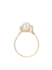 Revoni Gold-Ring mit Diamanten und Perle