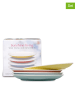 Könitz 4-delige set: borden "Sunshine Living" wit/meerkleurig - Ø19 cm