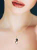 Mitzuko Gouden ketting "You&Me" met zoetwaterkweekparels wit/tahitikleurig - (L)42 cm