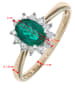 Diamant Exquis Złoty pierścionek z diamentami i szmaragdem