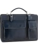 ORE10 Leder-Businesstasche "Piacenza" in Dunkelblau - (B)35 x (H)25 x (T)12 cm