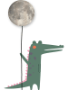 little nice things LED-Dekoleuchte "Moon and Back" in Grün/ Grau - (H)120 cm