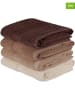 Elizabed 4-delige set: badhanddoeken crème/beige/bruin