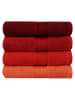 Colorful Cotton 4er-Set: Handtücher "Rainbow" in Bordeaux/ Rot/ Orange