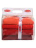 Colorful Cotton 4-delige set: handdoeken "Rainbow" bordeaux/rood/oranje