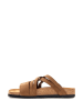 Comfortfusse Leren slippers zandkleurig