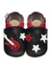 Hobea Leder-Krabbelschuhe "Gitarre" in Rot/ Schwarz