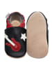 Hobea Leder-Krabbelschuhe "Gitarre" in Rot/ Schwarz
