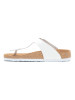 Comfortfusse Leren teenslippers wit