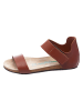 Comfortfusse Leder-Sandalen in Hellbraun