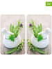 Wenko 2er-Set: Herdabdeckplatten "Kräutergarten" in Weiß/ Grün - (L)30 x (B)52 cm