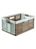 Joybos Aufbewahrungskorb in Hellbraun/ Hellblau - (B)48 x (H)34,5 x (T)23,5 cm