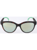 Guess Damskie okulary przeciwsłoneczne w kolorze ciemnobrązowo-turkusowym