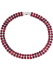 Pearline Naszyjnik w kolorze czerwonym z perłami - dł. 40 cm