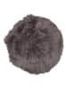 House Nordic Leren kussen grijs - Ø 35 cm