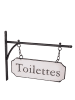 Anticline Decoratief bord "Toilettes" zwart/wit - (B)33 x (H)26,5 cm