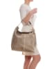 Mia Tomazzi Skórzany shopper bag "Niguarda" w kolorze beżowym - 42 x 38 x 17 cm