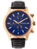 Breed Chronograph "Lacroix" in Roségold/ Schwarz/ Blau