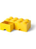LEGO Pojemnik "Brick 8" w kolorze żółtym z szufladami - 50 x 18 x 25 cm