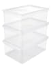 Joybos 3er-Set: Aufbewahrungskisten in Transparent - (B)39 x (H)26,5 x (T)14 cm
