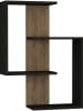HanahHome Wandregal "Paranoid" in Anthrazit/ Eiche - (B)64 x (H)85 x (T)22 cm