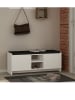 HanahHome Schoenenbank "Zulla" wit/zwart - (B)110 x (H)40 x (D)37 cm